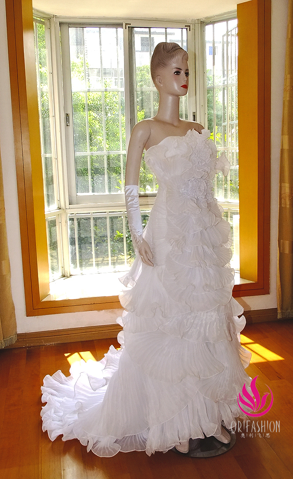 Orifashion HandmadeReal Custom Made Silk Organza Wedding Dress R - Click Image to Close